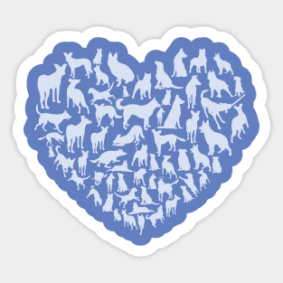 dogs love heart Sticker